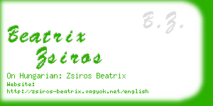 beatrix zsiros business card